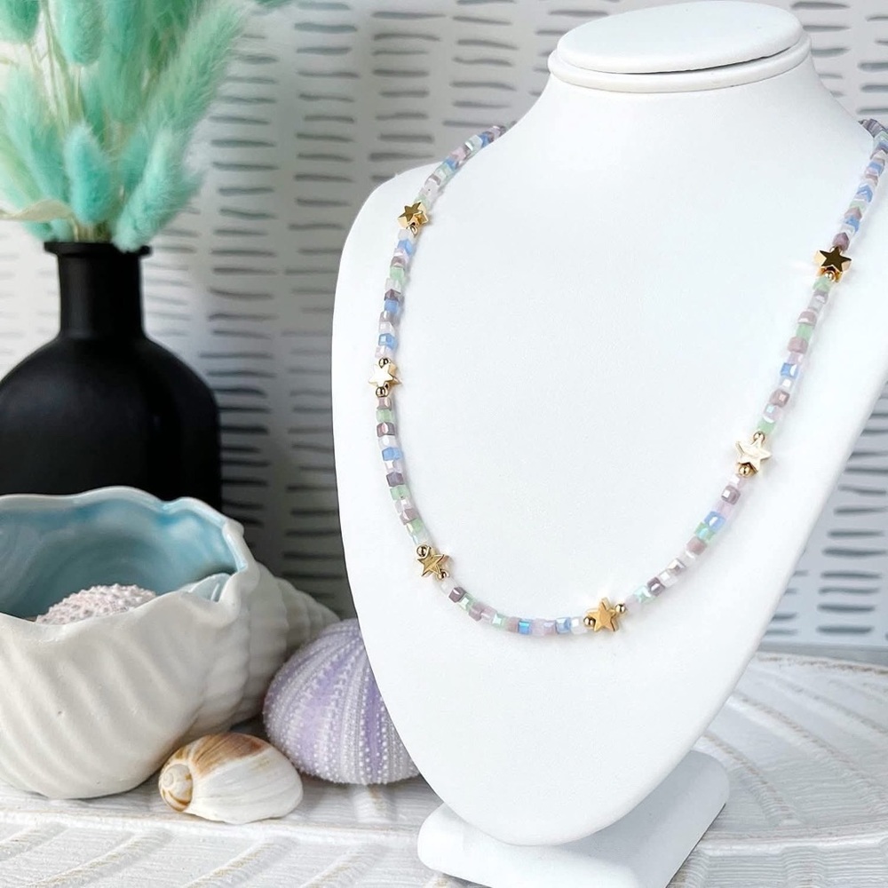FINAL PRICE! No offers accepted. Park Lane Starburst Pastel Beaded Necklace NIB - Picture 2 of 4